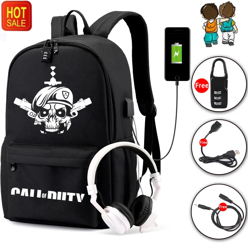 Сумка для учеников с вызовом двух игр мальчиков девочек школы USB зарядкой и