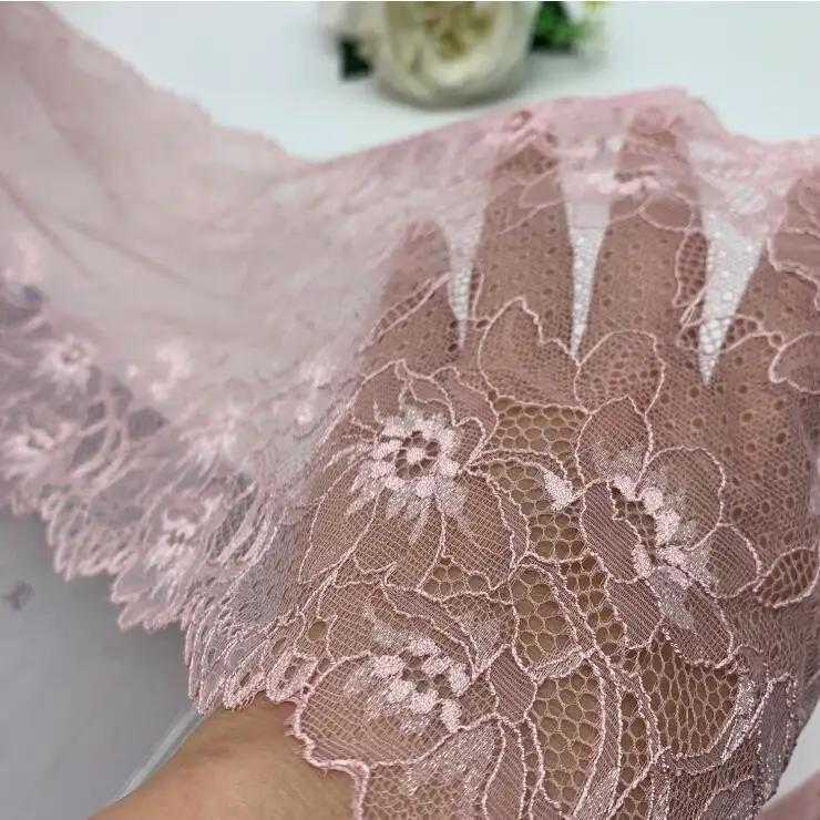 Pink 3 года/партия, 17,5-23 см, абрикосовый, оранжевый, розовый, стрейч, кружевная отделка для нижнего белья, тонкая, для шитья, рукоделия, одежда, ткань, кружево, одежда, аксессуар - Цвет: Pink