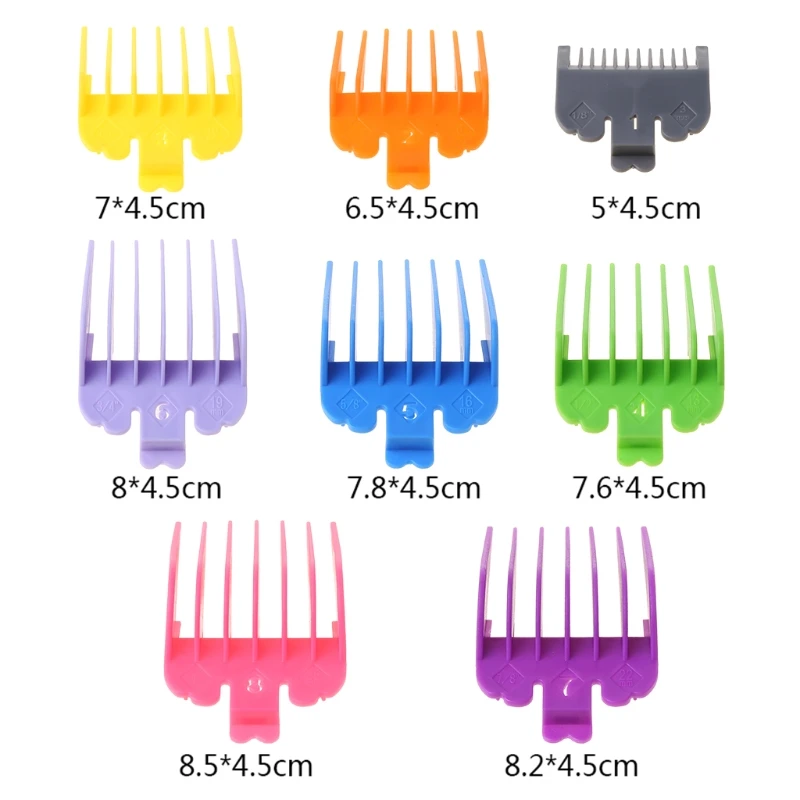 

8Pc Universal Hair Clipper Limit Comb Guide Attachment Size Barber Replacement Personal Care Beard Cutting Tools Accessories