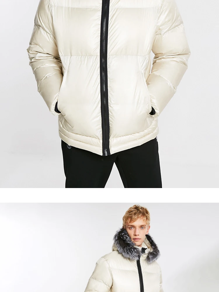JackJones мужской зимний пуховик с капюшоном и воротником из лисьего меха 218412521