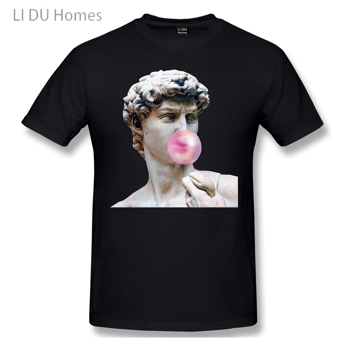 

Marble Sculpture Art, Statue Of David Blowing Pink Gum Funny T Shirts Women Man's T-shirt Cotton Summer Tshirts Graphics Tee Top