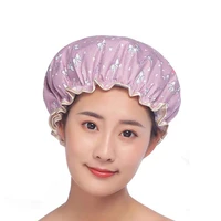 new bathing cap cartoon double layer waterproof polyester cotton hair cover multicolor shower hats bathroom cap chapeau femme