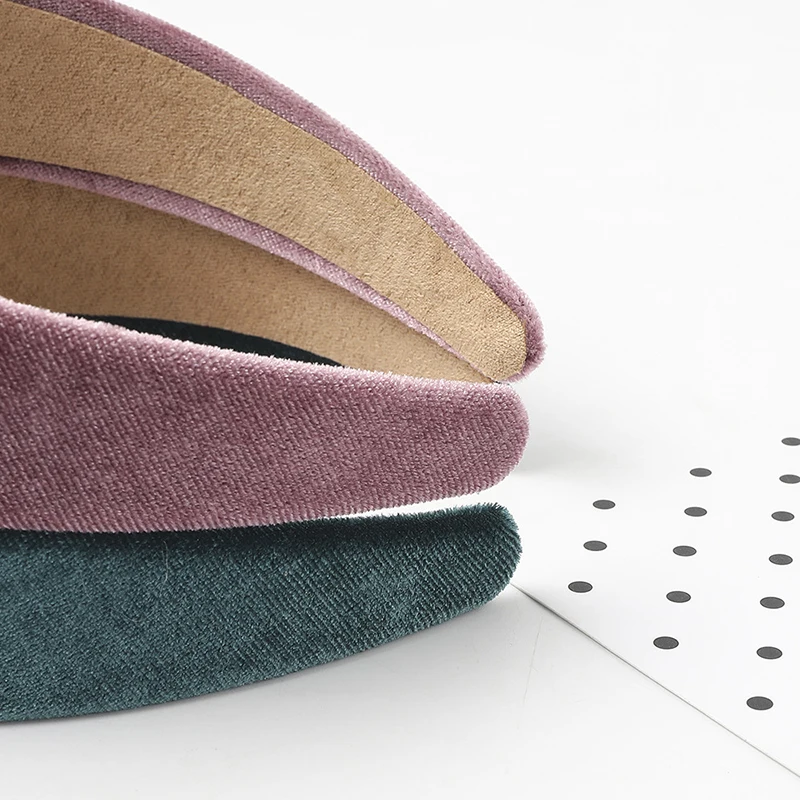 Ободок для волос Женский бархатный модный широкий обруч с толстой губкой ярких