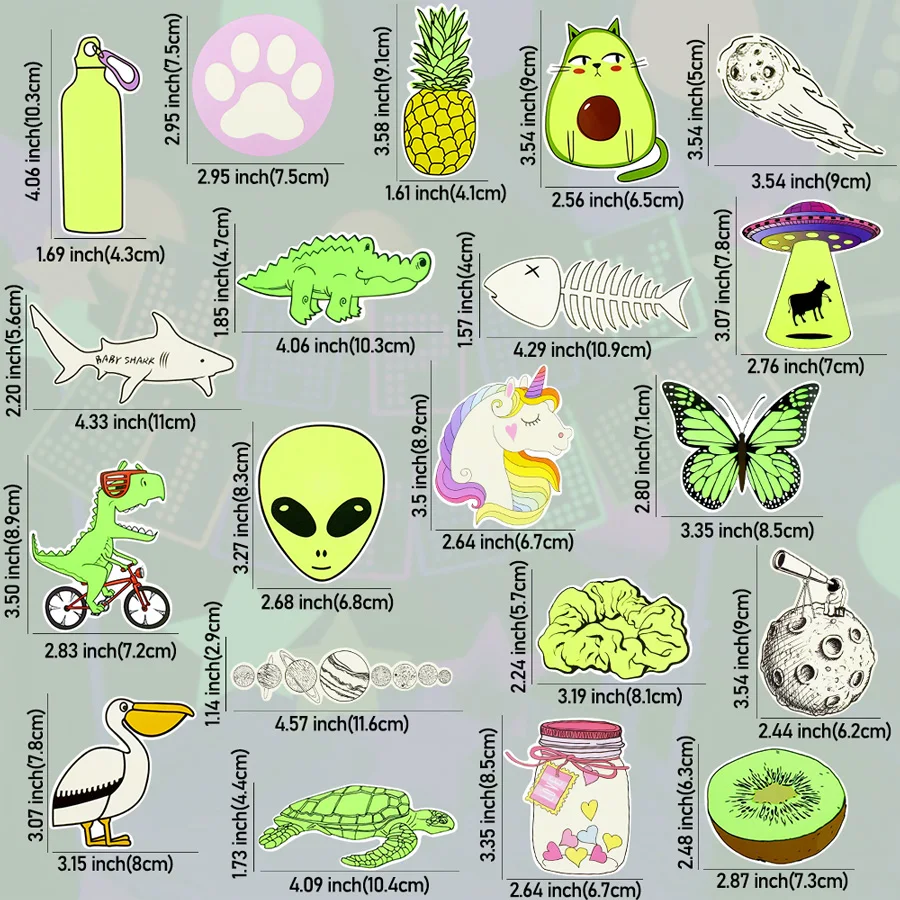 10 to 100 pcs laptop stickers cute glow in the dark neon kawaii funny sticker for car skateboard moto phone case vinyl stickers free global shipping