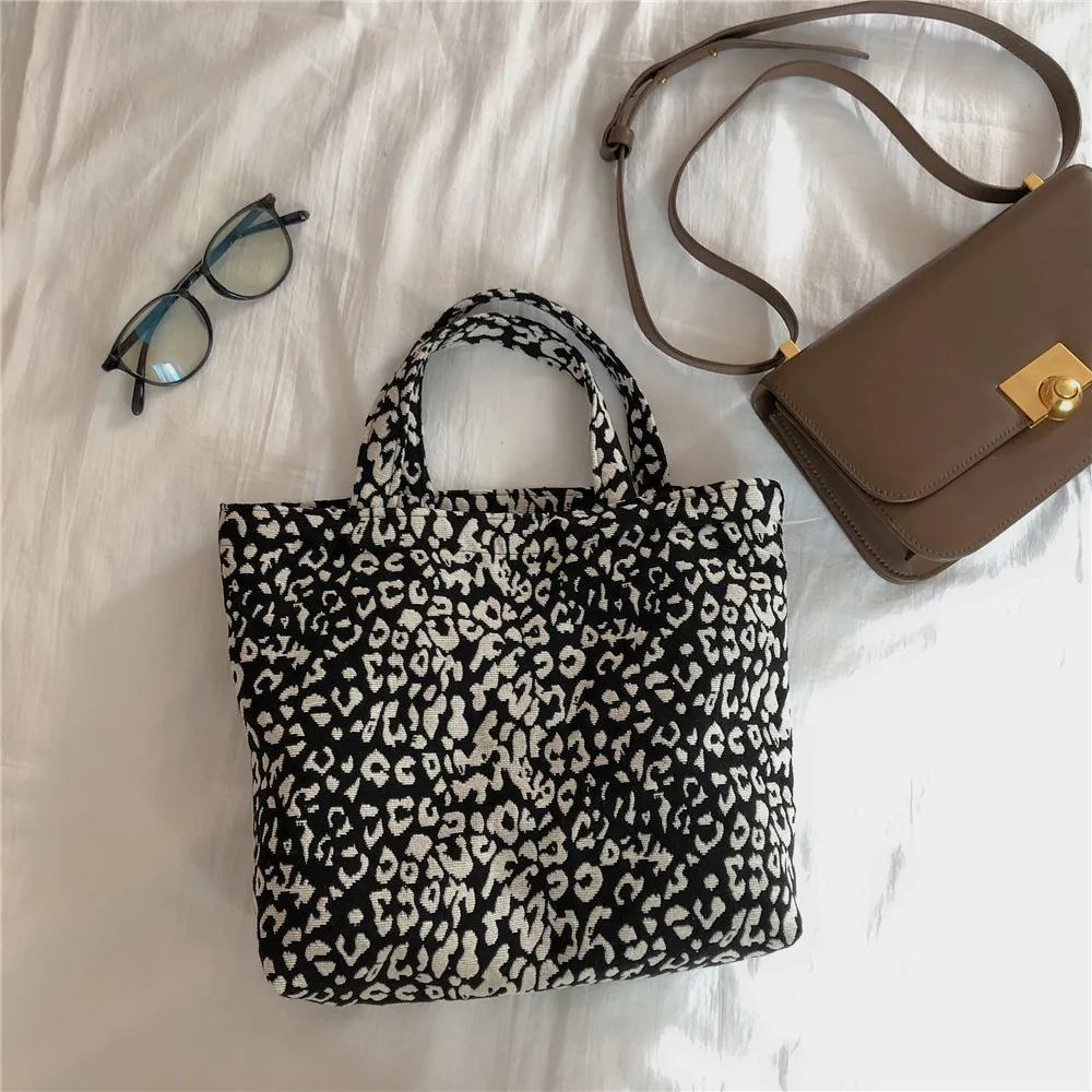 

Cow Leopard Print Small Handbag Women Fashion Shopper Handbag Little Tote Bag Mommy Portable Outing Hand Bag Female Handbags