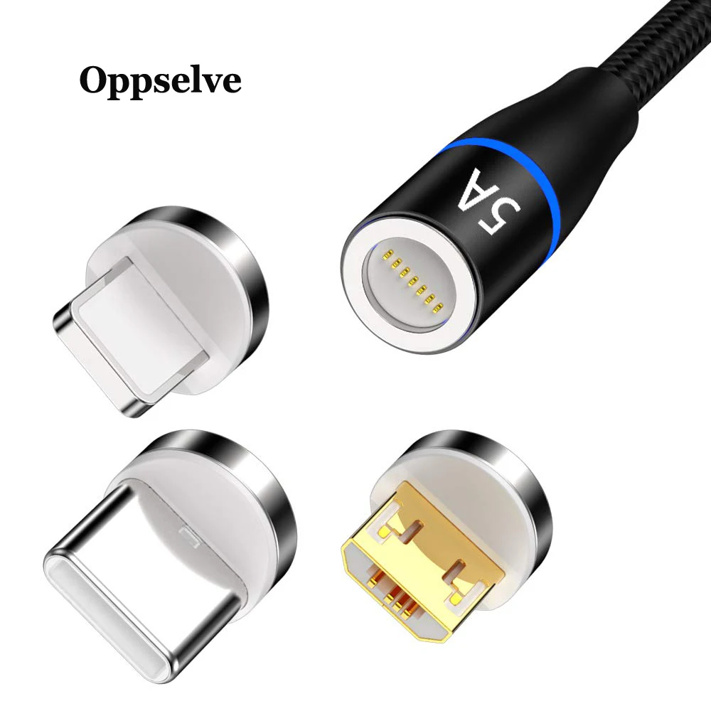 Магнитный кабель Micro usb Type C 5A Сверхбыстрая зарядка магнитное зарядное устройство