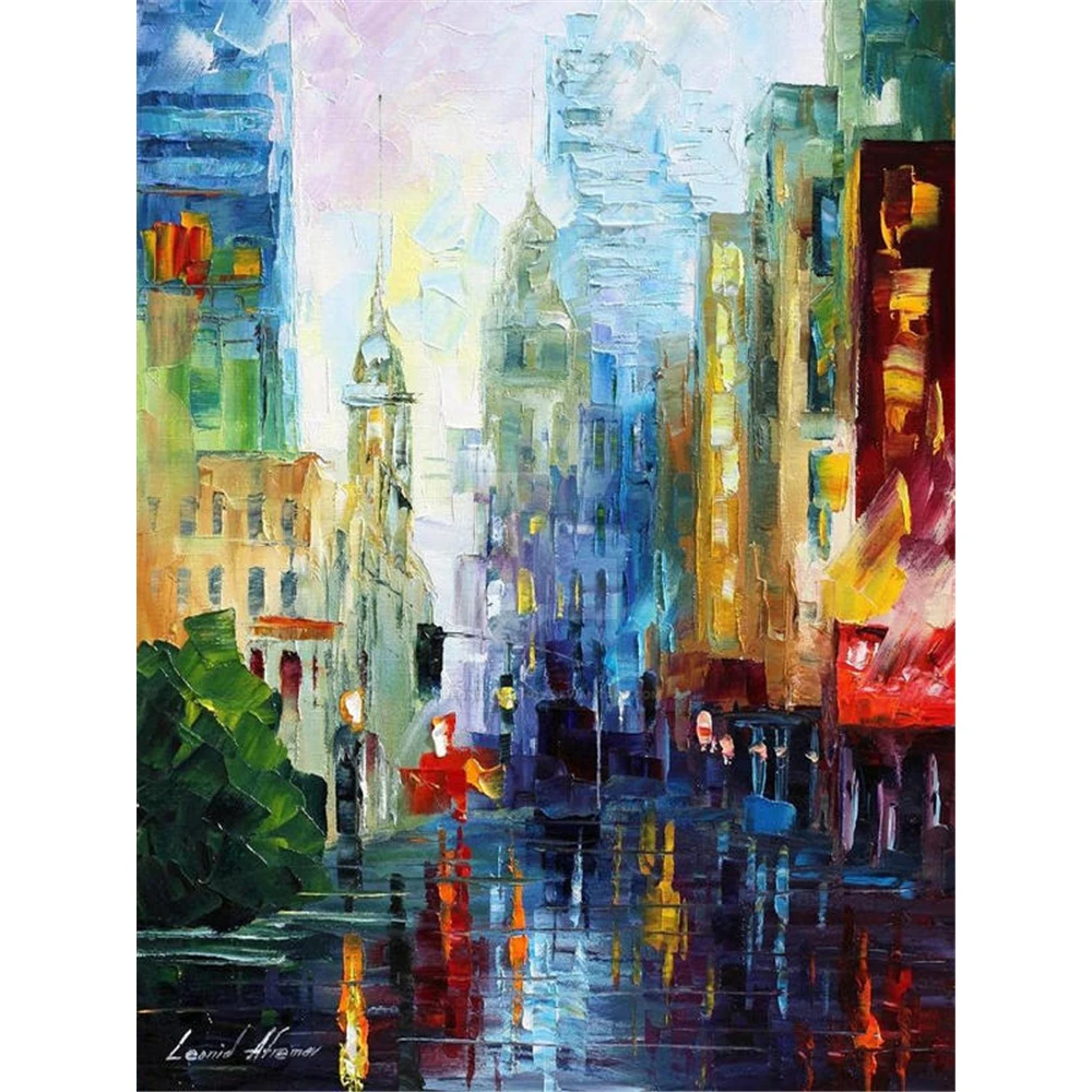 

Набор для алмазной вышивки «город после дождя»