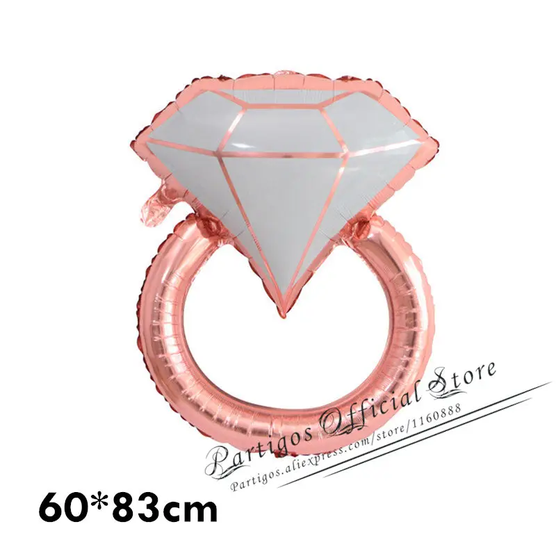 Rose gold diamond Золотое кольцо с бриллиантами, шар из фольги, розовое золото, шар для невесты, буквенный шар, шар для невесты, украшение для свадьбы, помолвки, свадьбы, вечеринки - Цвет: Rose gold diamond