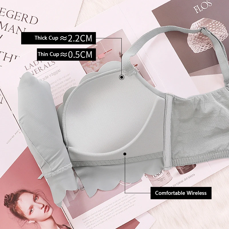 DERUILADY Comfortable Seamless Bras For Women Simple Solid Color Wireless Bralette Adjustable Push Up Bra Sexy Lingerie C Cup | Женская