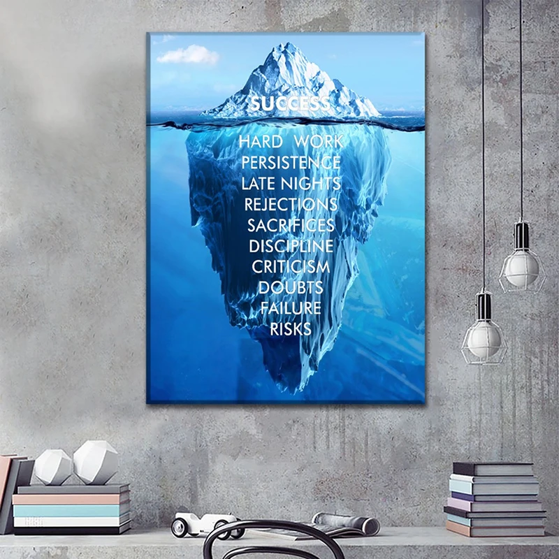 Айсберг уголок подводный успех вдохновение Цитата Нетканая ткань живопись лед