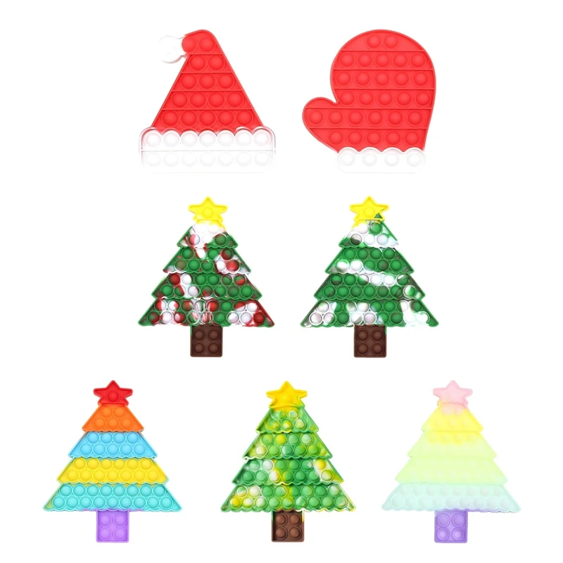 

New Christmas Push Bubble Sensory Fidget Toy Christmas Tree Puzzle Anti-stress Toys Adult Kids Gift Educational Toys