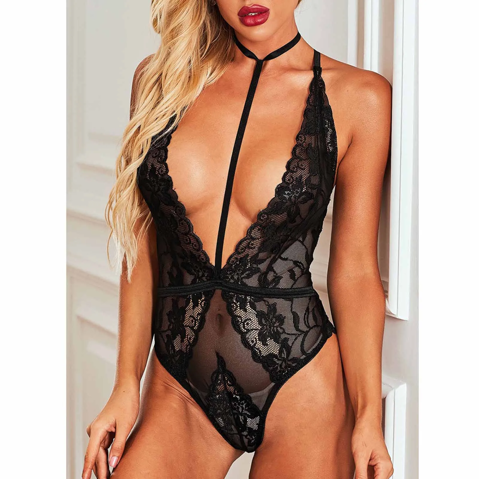 

Женское сексуальное нижнее белье, боди, кружевной сетчатый сексуальный соблазнительный комбинезон, нижнее белье с вышивкой, одежда для сна,...