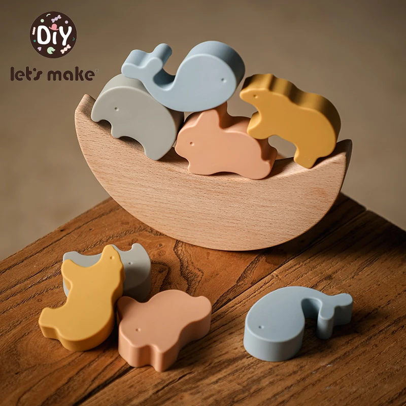 Давайте сделаем строительные блоки для баланса животных Монтессори настольные