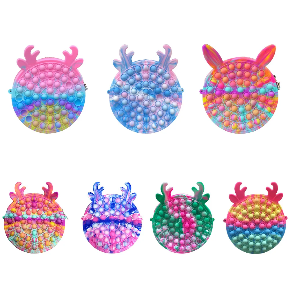 

Tie Dye Macaroon пузырьковая Наплечная Сумка через плечо, сенсорная игрушка-антистресс для детей и взрослых, антистрессовая игрушка, подарки