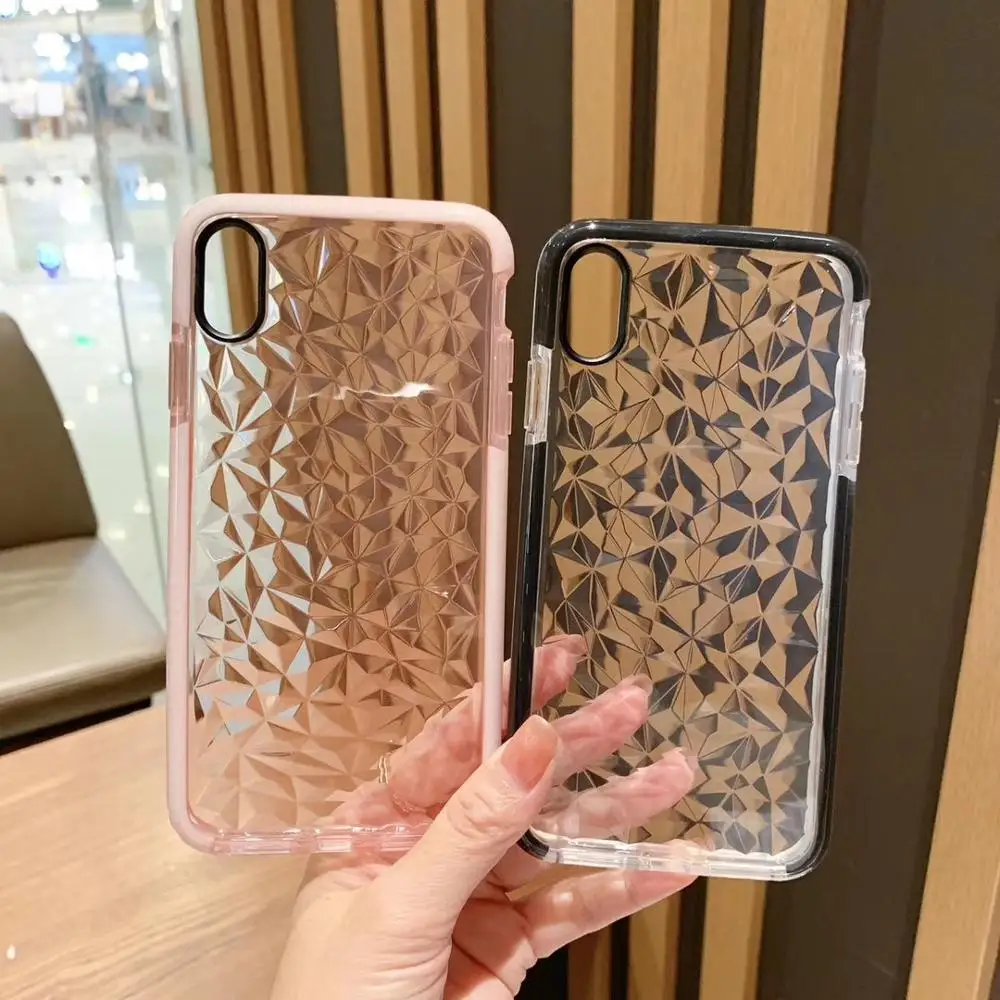 2020 противоударный Прозрачный чехол для телефона с алмазной текстурой iPhone 11 Pro Max XR
