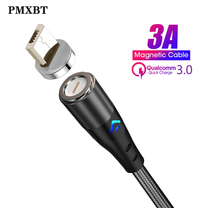 Магнитный зарядный кабель со светодиодной подсветкой для телефонов Samsung Xiaomi Android