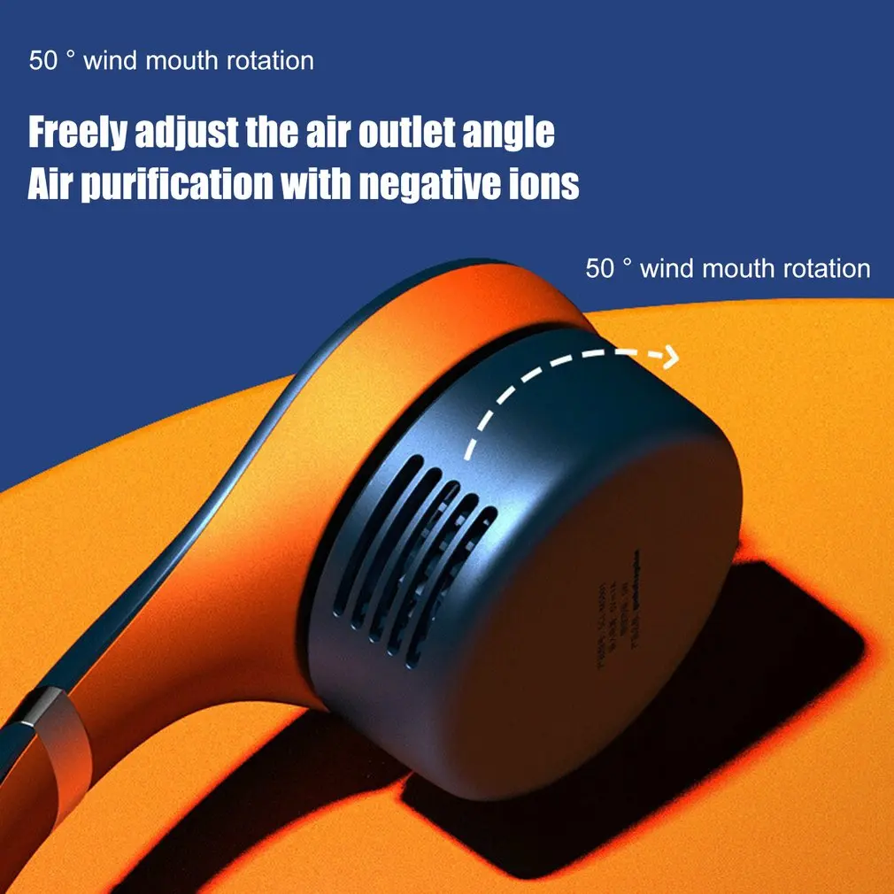 安い ポータブルネックファンパルスマッサージハンズフリー個人羽根なしファンusb充電式ネックハングファンウェアラブルネックマッサージファン