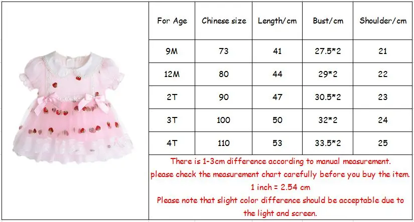 

Newborn Baptism Dress For Baby Girls Strawberry Embroidery Peter Pan Collar Birthday Christening Infant Clothes 0-4Y