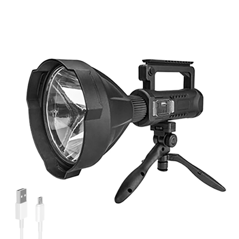 

XHP70 LED Rechargeable Spotlight Super Bright Large Handheld Flashlight For Fishing Camping Working With Tripod