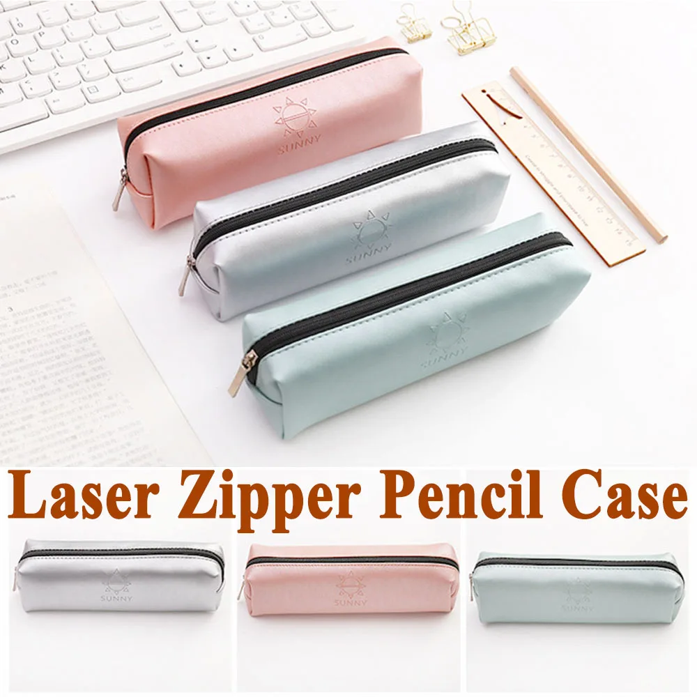 1 шт. кавайный чехол для карандаша Единорог Лазерная большая молния Estuches школьная