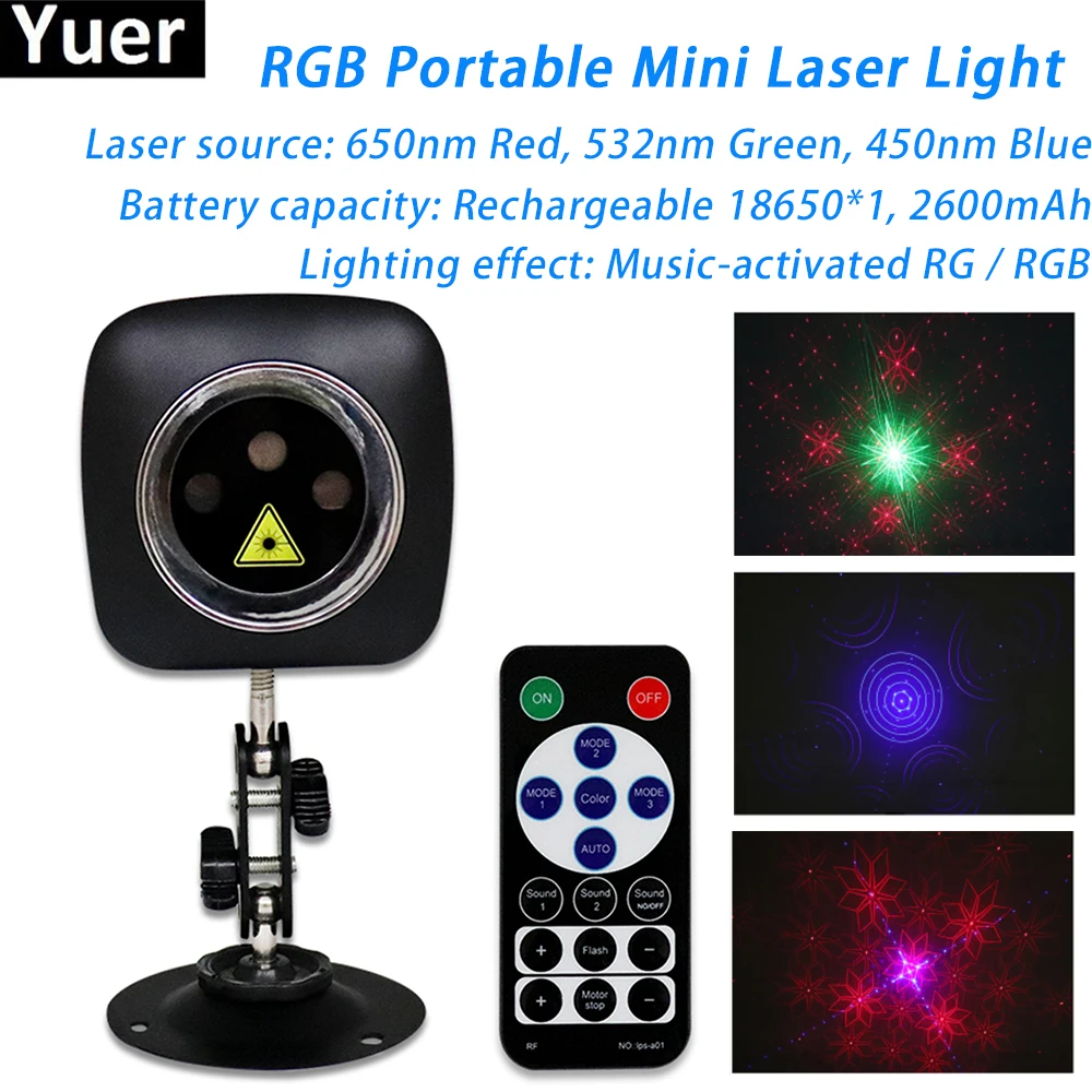 NEW RGB Portable Mini Laser Light LED Laser Stage Projector DJ Laser Light Family Party Birthday Party Atmosphere Bar Club Light