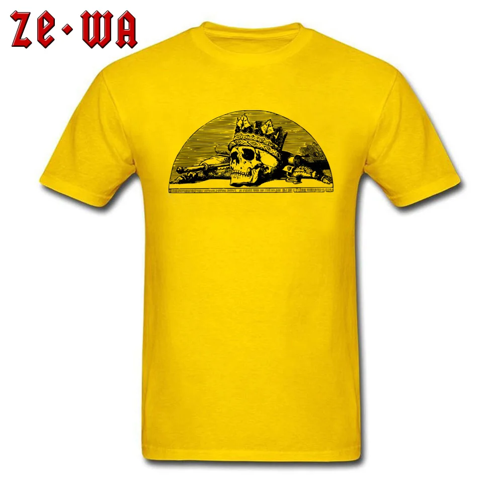 Мужская футболка в стиле панк черная белая винтажная с принтом черепа и короны не