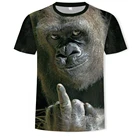 2021 летняя повседневная мужская футболка с коротким рукавом и забавным дизайном с 3D принтом животных обезьяны гориллы