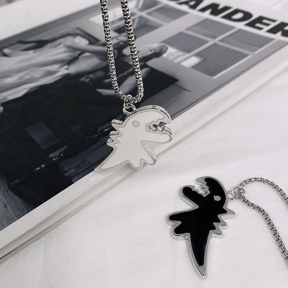 Корейская мода с милым динозавром ожерелье подвеской для женщин Серебряный Цвет