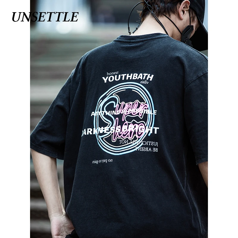 UNSETTLE 2020SS Harajuku футболки летние мужские/женские хип хоп модные забавные уличные