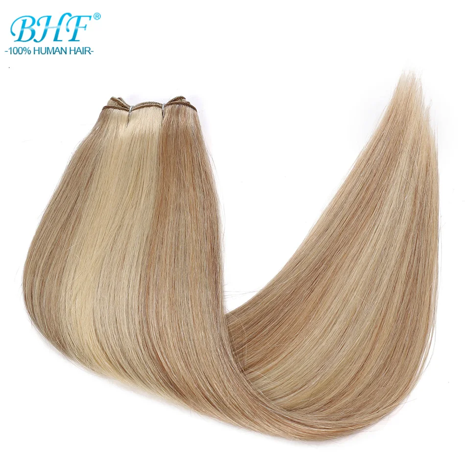 Прямая машинка для завивки волос BHF 100% человеческие волосы Remy 18 26 дюймов|Пряди
