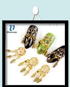 Blueness 1 коробка 3D украшение для ногтей DIY квадратный Круглый смешанный дизайн ногтей украшения металлические блестящие украшения аксессуары для маникюра JH758