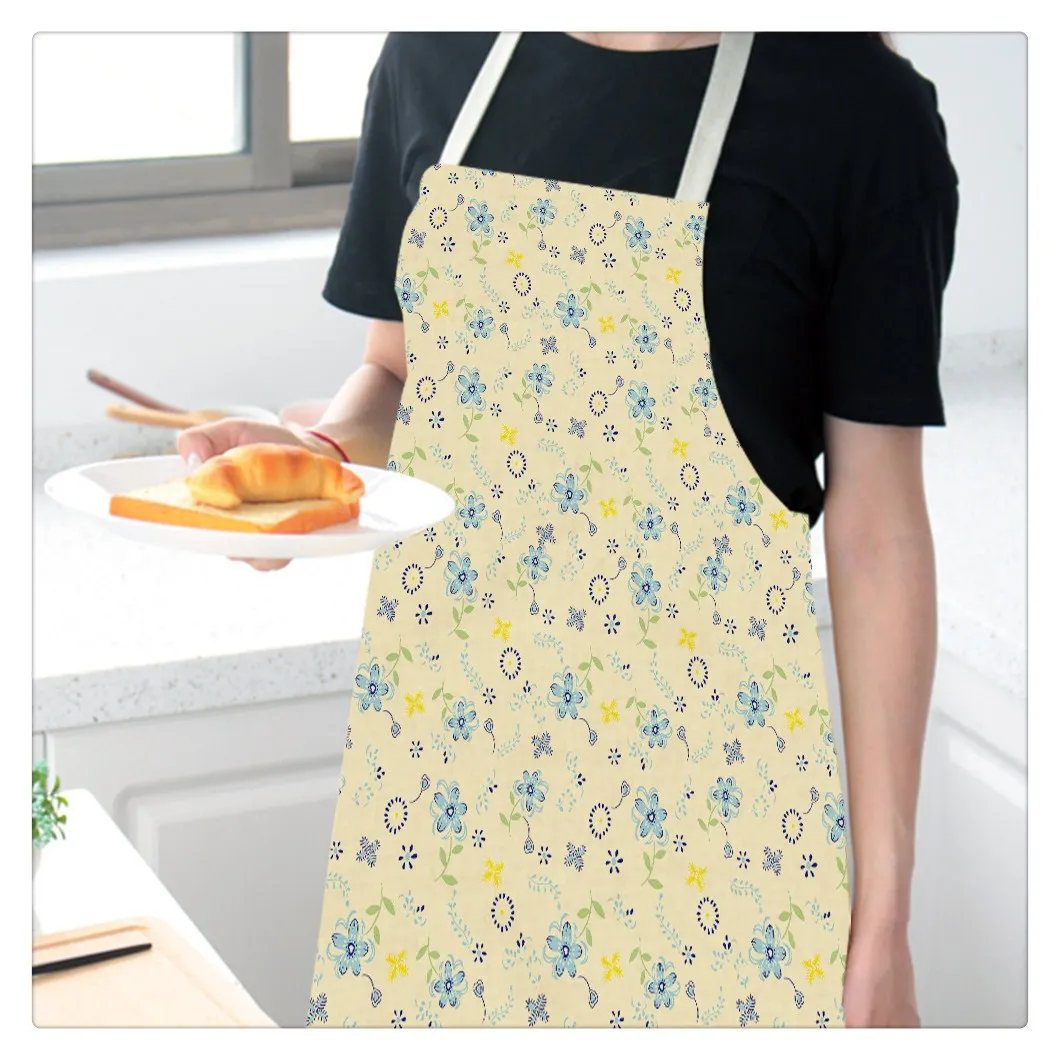

new 2021 Floral home kitchen waterproof and antifouling cooking cleaning apron
