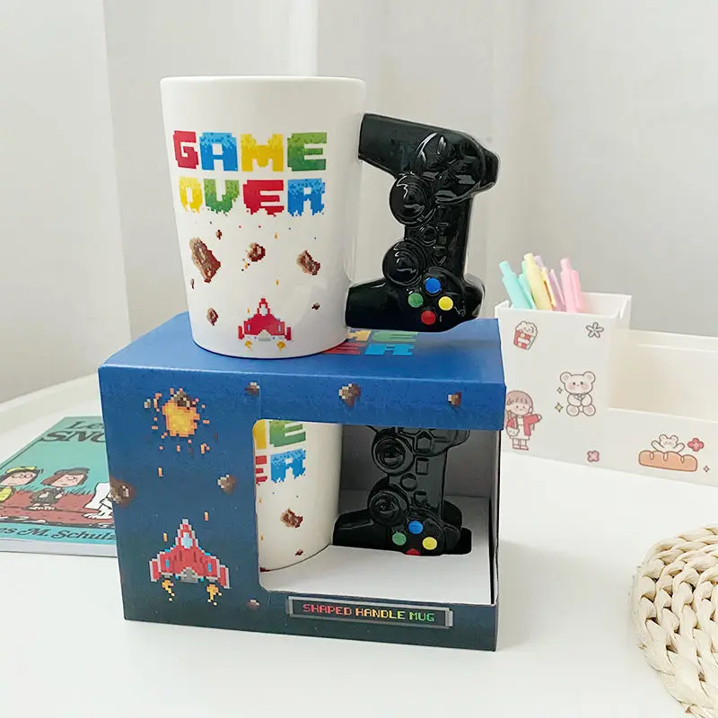 

Creative Mug Ins Gamepad Shape Handgrip Cups Ceramics Mugs Coffee Mug Milk Tea Cups Drinkware The Best Birthday Gift