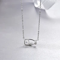 s925 sterling silver simple and fresh style pendant accessories zircon necklace fashion clavicle chain jewelry