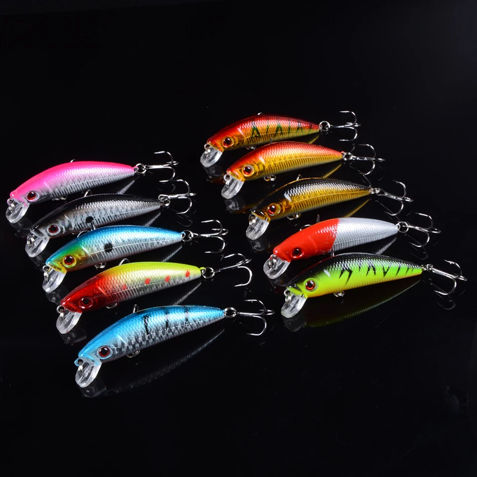 

1Pcs 7cm 7.4g Artificial Hard Bait Laser Minnow Fishing Lure Pesca Hooks Fish Wobbler Tackle Crankbait 3D Eyes Top Water Lure