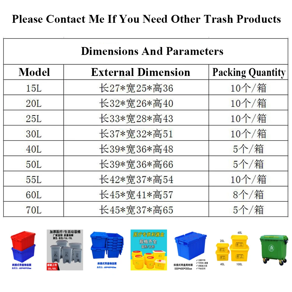 

Durable and High Quality Large Capacity 15L 20L 30L Trash Can Waste Bin Kitchen Hospital Trash Can Living Room Door Garbage Can