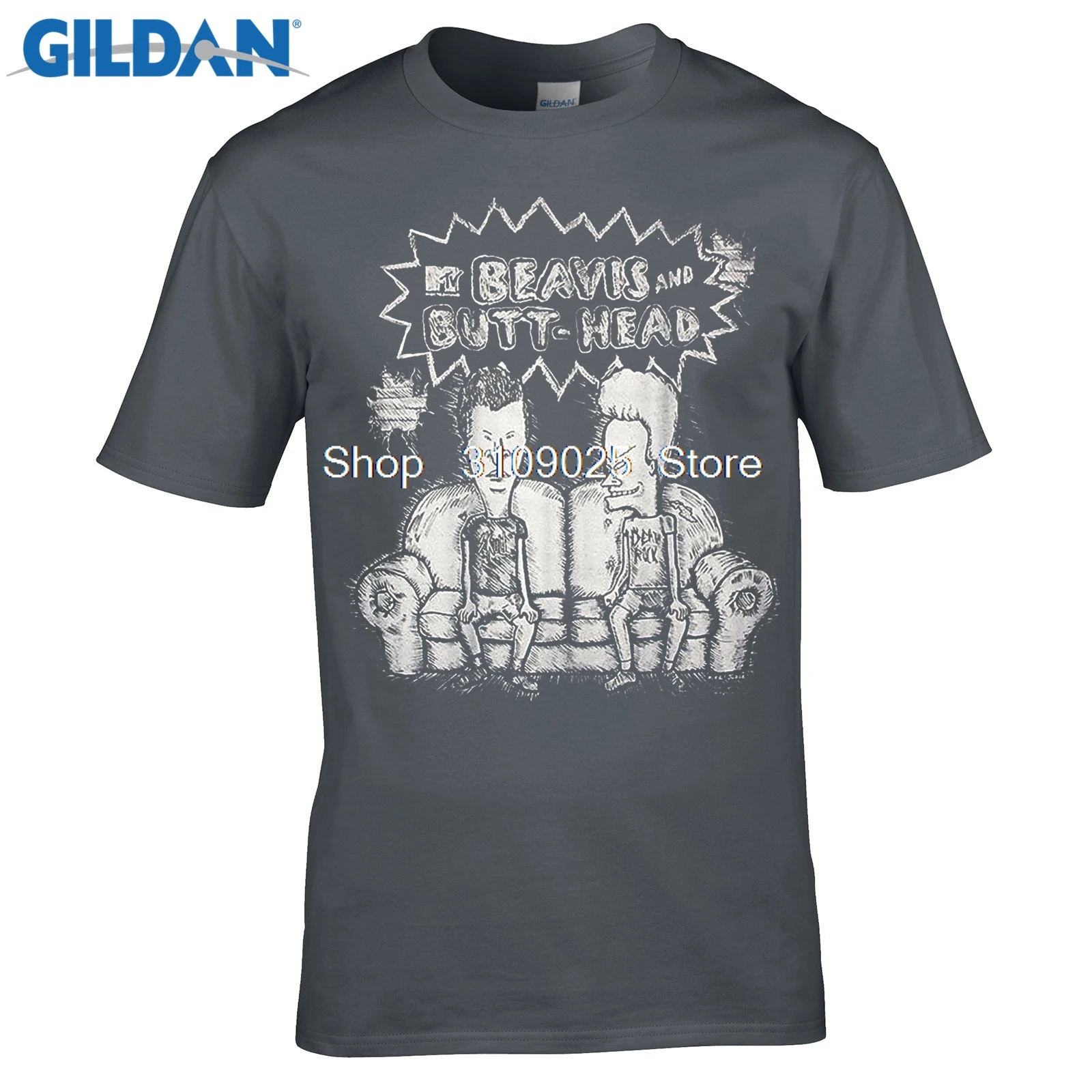 Men Fashion Brand T Shirt New Short Sleeve Round Collar Mens Shirts Beavis And Butthead Couch Sketch t-shirt | Мужская одежда