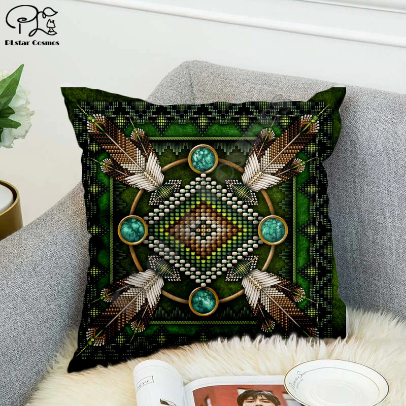 Наволочка для подушки черная индийская череп Лакота хип-хоп полиэстер