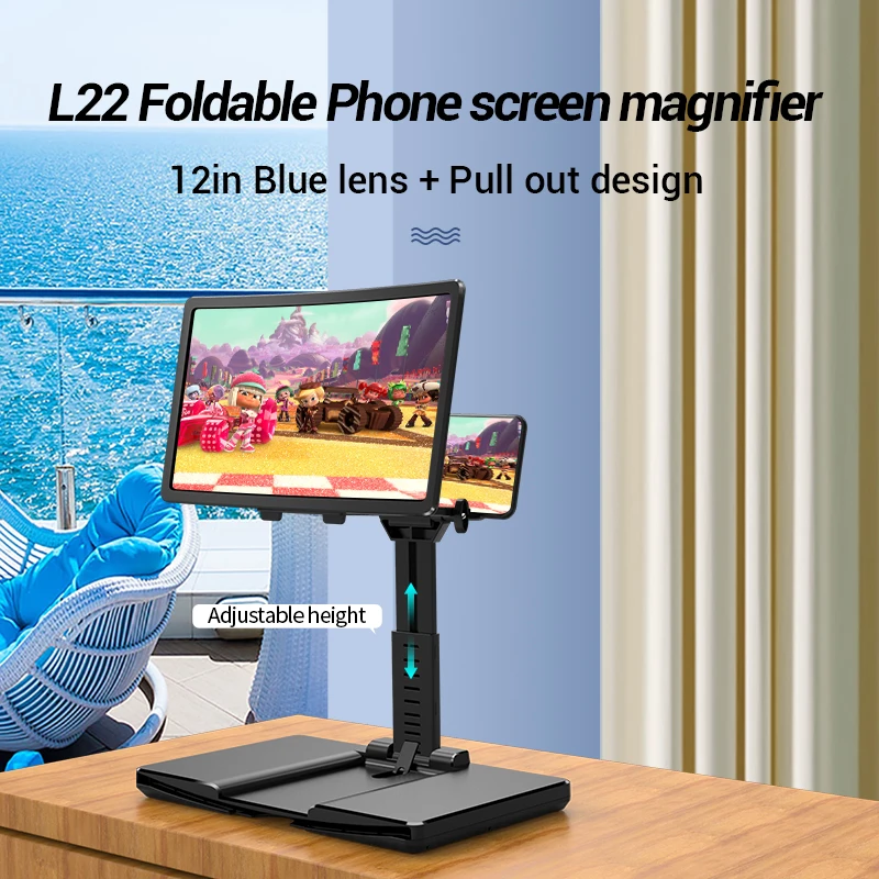 12 inch 3d mobile phone screen magnifier hd video amplifier desk foldable bracket for movie game tv phone magnifying accessories free global shipping