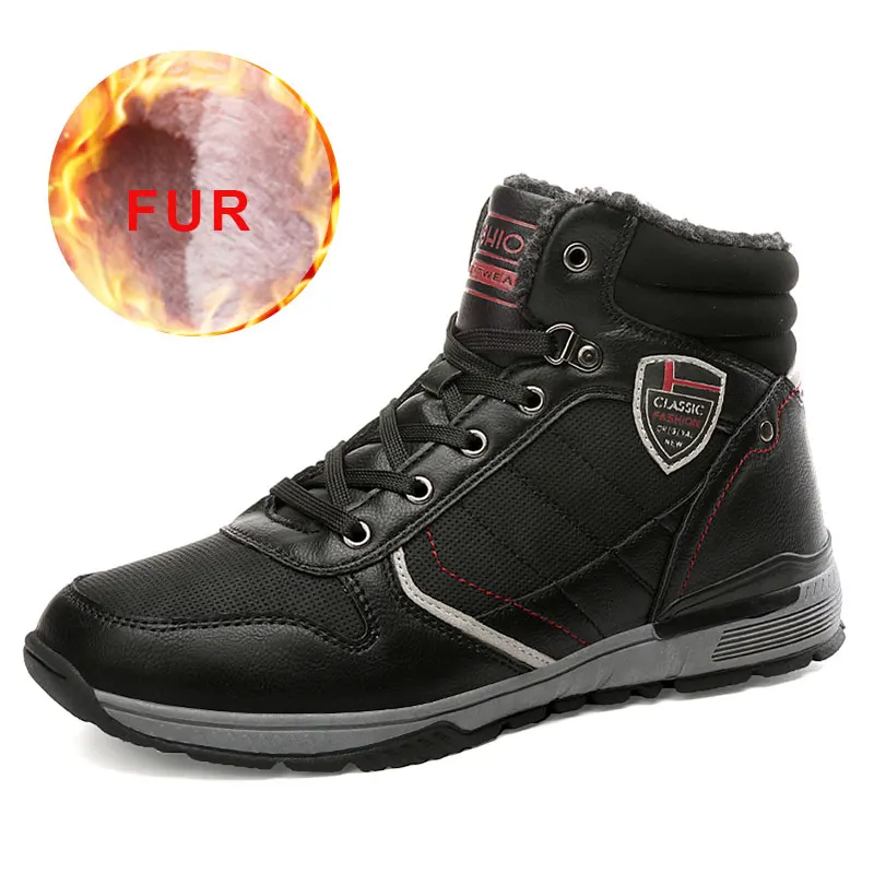 Высококачественные повседневные теплые меховые зимние ботинки мужские