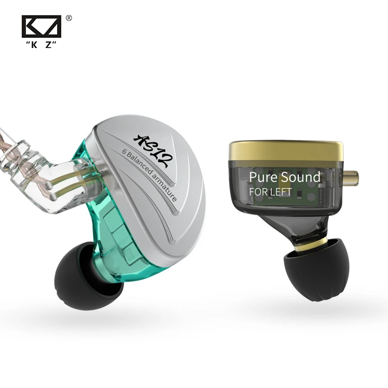 АК KZ AS12 12BA сбалансированные арматурные наушники-вкладыши HIFI Беговые спортивные