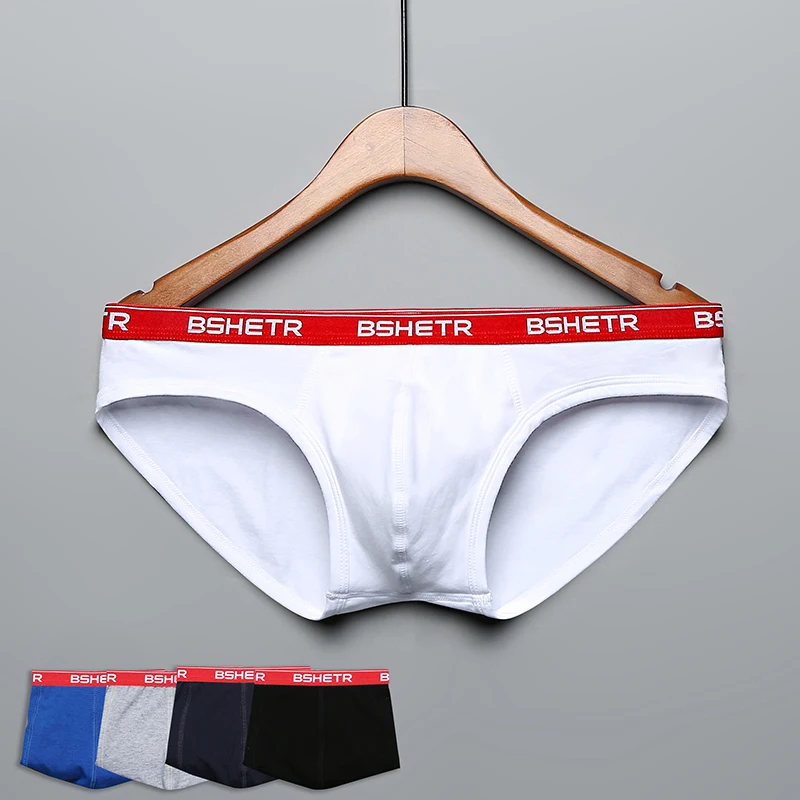 

New Arrival Men briefs underwear 2019 Cotton Men's bikini brief shorts Sexy tanga Male panties soft pouch Mens solid slip briefs