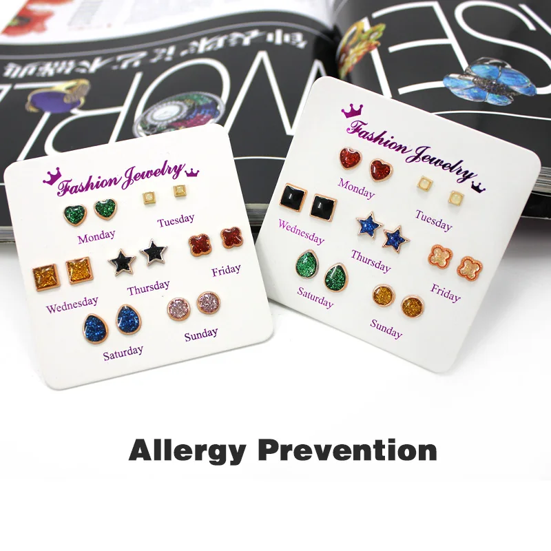 2020 Новогодние рождественские серьги подарок аллергические серьги-гвоздики