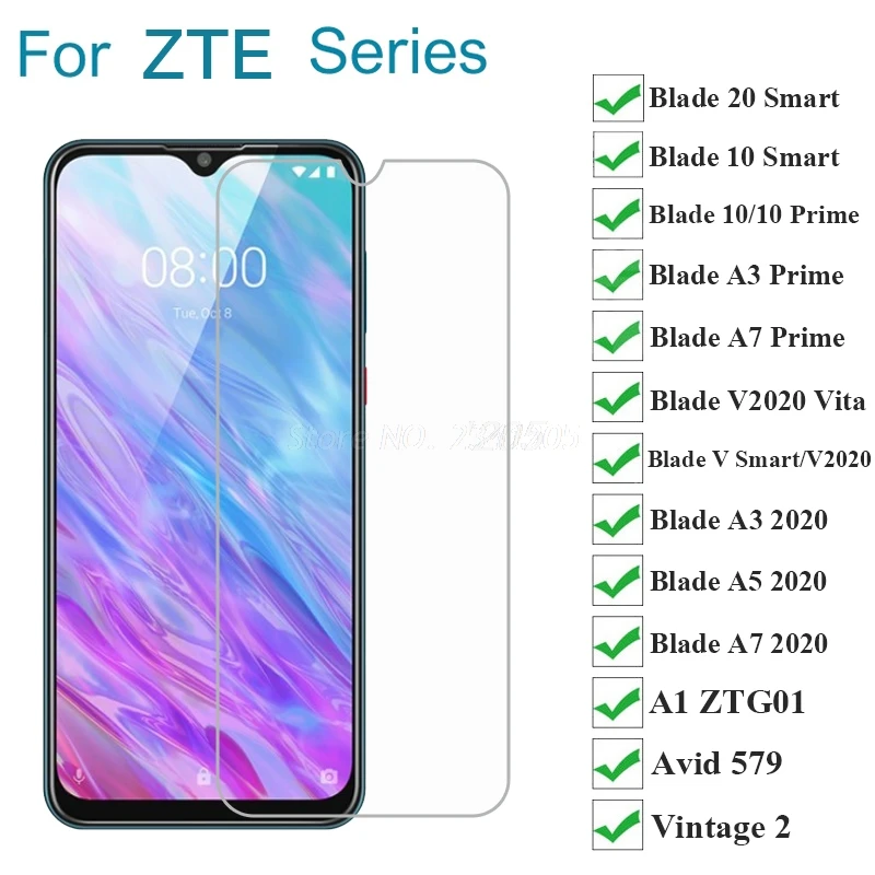 Закаленное стекло 2 1 шт. для ZTE Blade A3 A7 10 Prime 20 V Smart V2020 Vita A5 2020 A1 ZTG01 Avid 579 винтажная