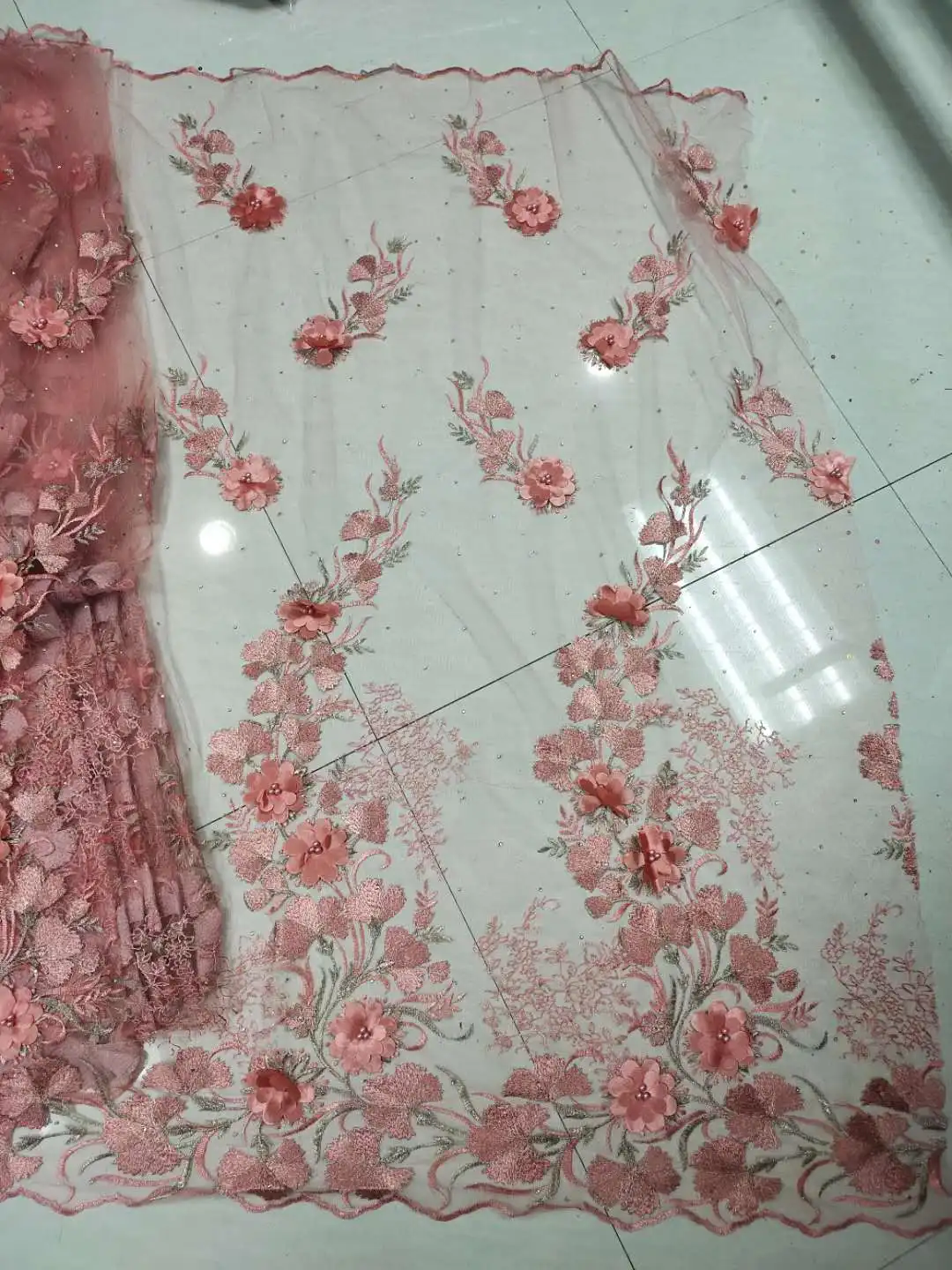 2020 новый дизайн французская кружевная ткань с 3D цветами из бисера африканская