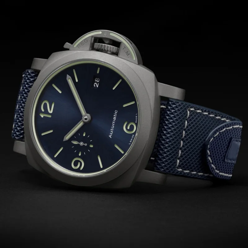 Carbon Fiber Check Nylon Canvas Strap for Pa-ne-rai Lumino PAM01118 01661 Waterproof Watchband Bracelet 24mm Black Blue