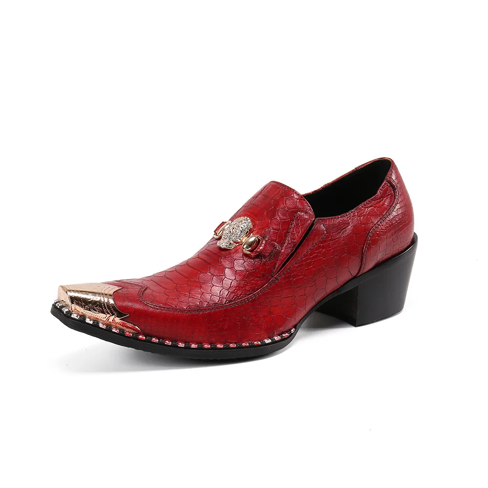 

Fashion Business Real Leather Men Formal Shoes Height Increasing Mid Heel Men Shoes Party Wedding Dress Shoes