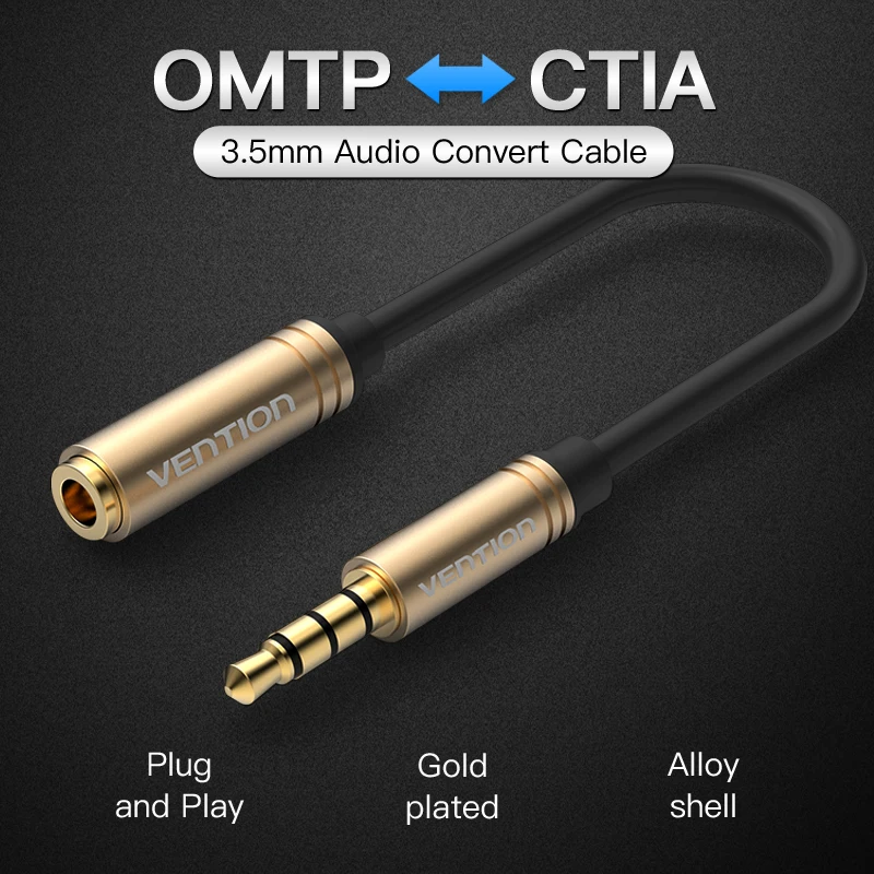 Адаптер для наушников Vention 3 5 мм OMTP в CTIA преобразователь кабеля Мама папа