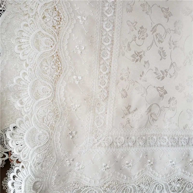 Скатерть кружевная с вышивкой CK078 роскошная льняная скатерть молочного цвета