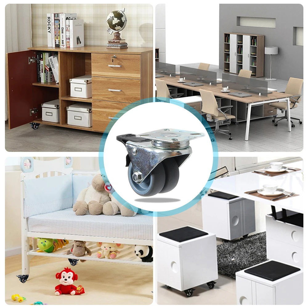 4 шт. двухколесные сверхмощные ролики плоская пластина колесо из цинкового